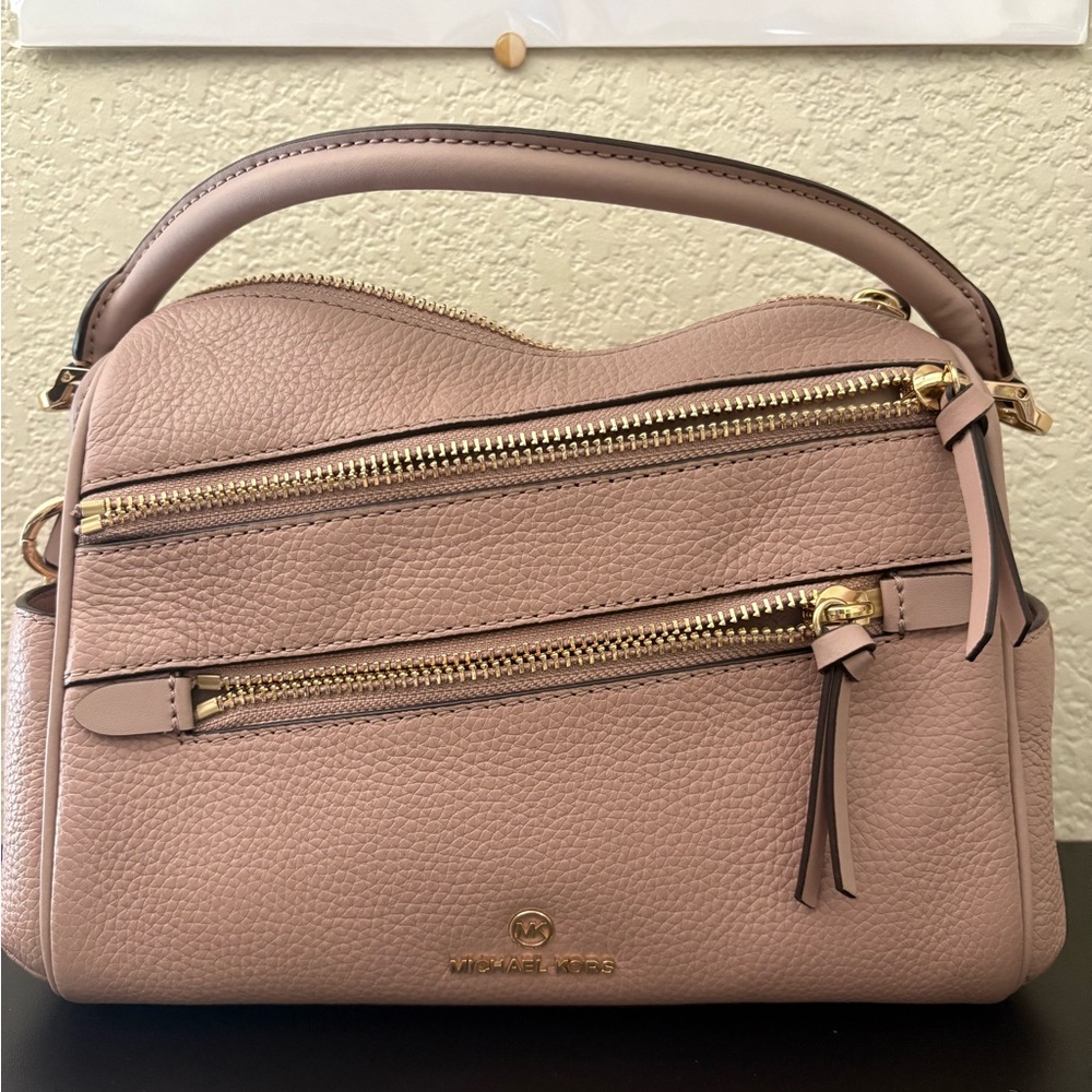 Michael Kors Pink Shoulder Bag with Gold Hardware
